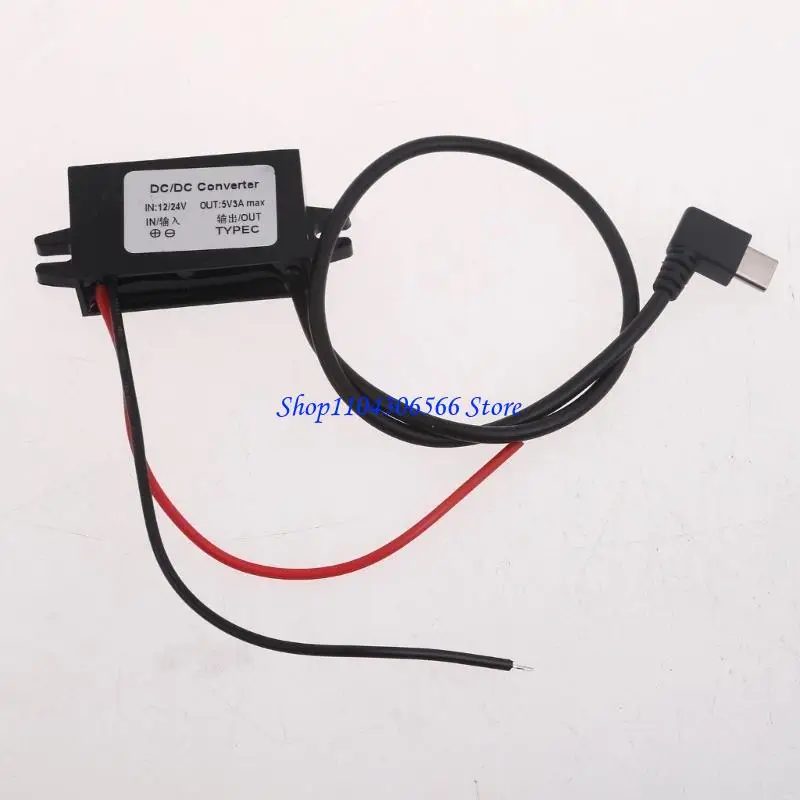 02DD 12V to 5V USB C Converter DC12V to Type C 5V 3A USB Buckk Module Step Down