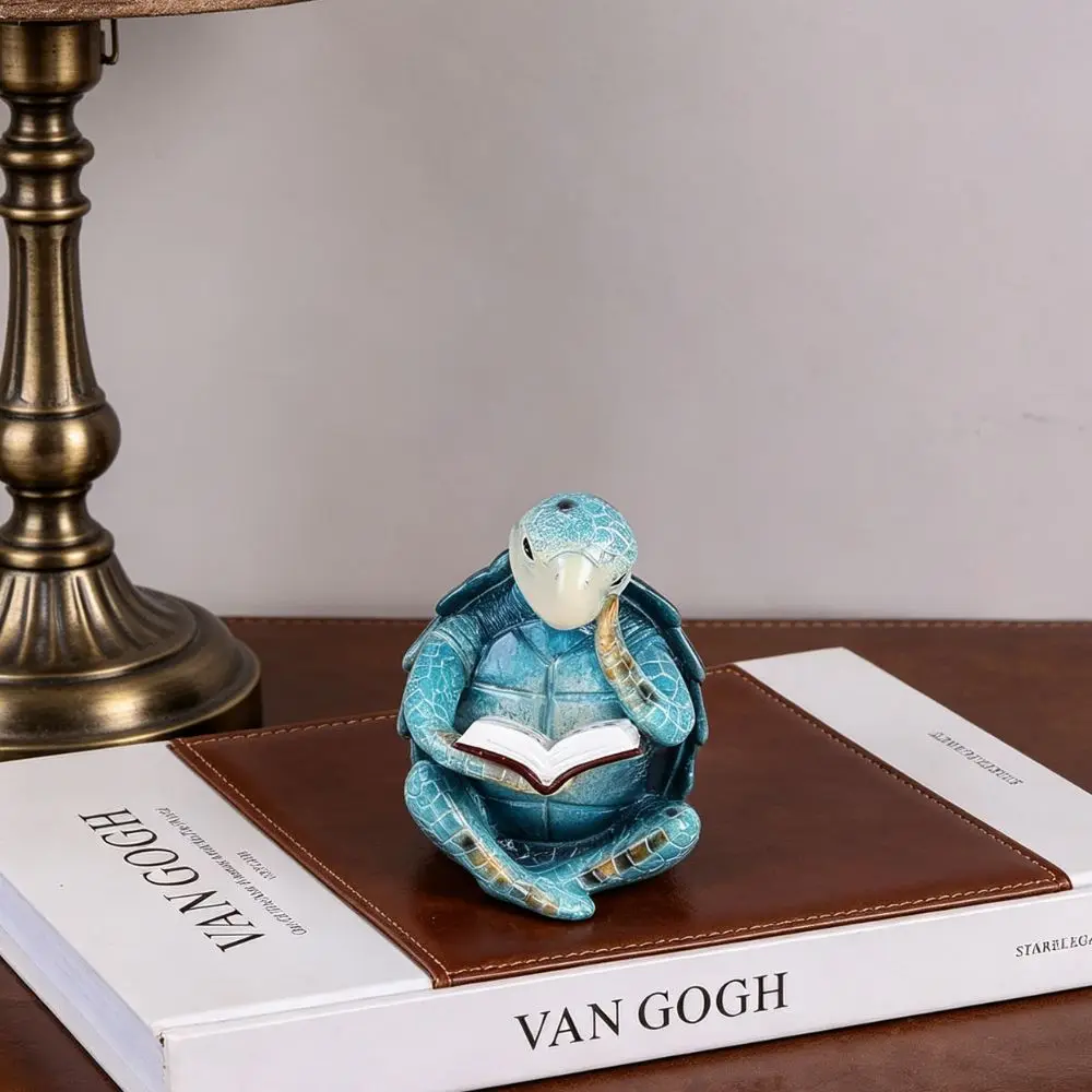 1 Piece Reading Turtle Figurine—Cute Marine Animal Companion, Garden and Bathroom Decor, Coastal Home Decor, Meditation and Zen Resin Statue, Office Gift for Women, Men, and Turtle Enthusiasts