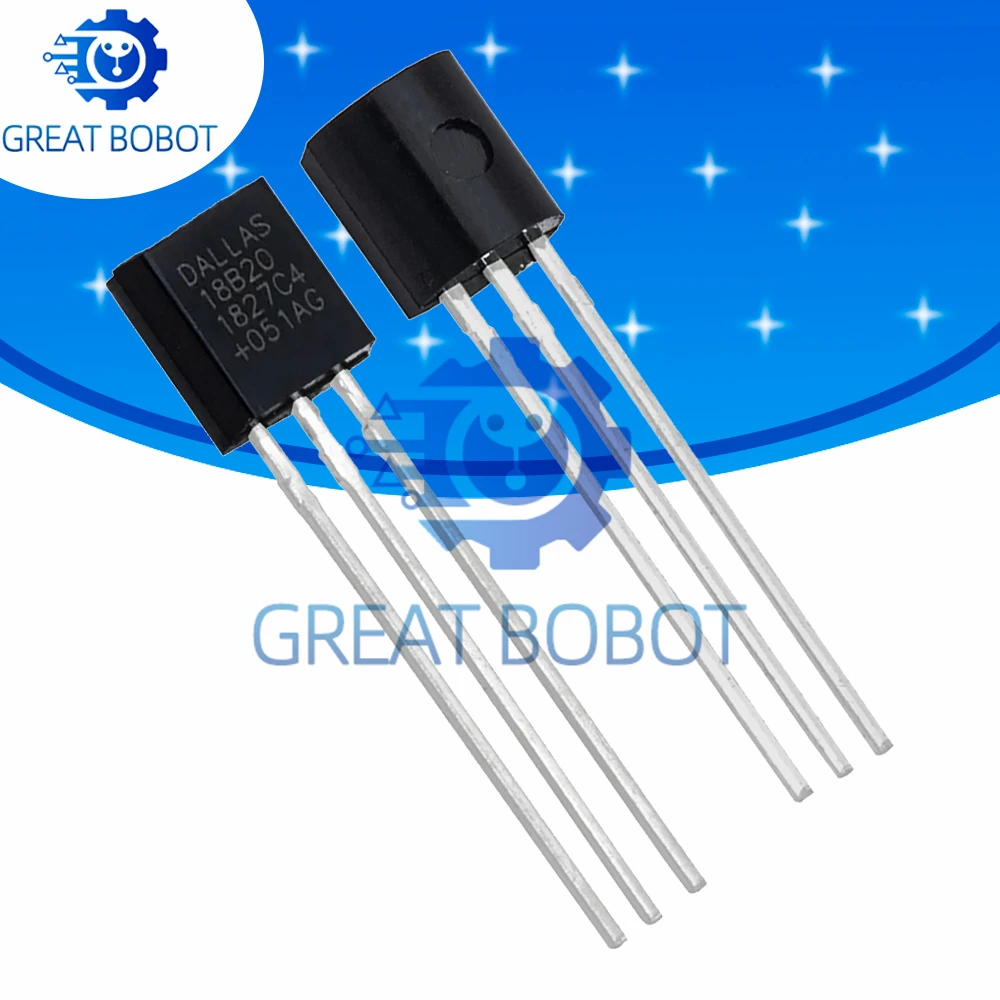 1~50PCS DIY Electronics Compatible Temperature Sensor: DS18B20 IC (TO-92 Package)