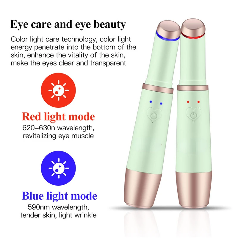 NEW Ionic Eye Massage Stick 42 Heating Eliminates Eye Bags Puffiness Dark Circles Facial Skin Care Anti-wrinkle Rechargeable