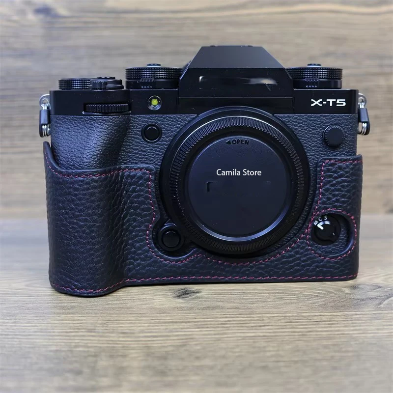 handwork Photo Camera Genuine leather cowhide Bag Body BOX Case For Fujifilm Fuji XT5  XT-5 X-T5  Protective sleeve box base