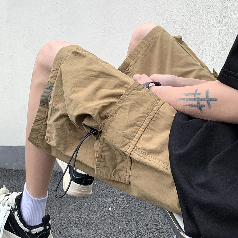 2023 High Street Cargo Shorts For Men Summer Fashion Y2K Retro Pockets Short Pnats Baggy Casual Hip Hop Bermuda Masculina