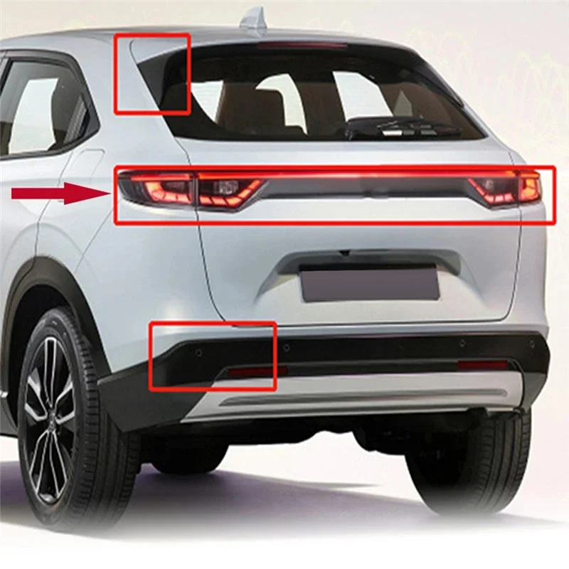 

A04E-1Set Chrome Rear Tail Light Cover Trim Taillamp Lid Eyelid Eyebrow Molding Strip Silver For Honda HRV HR-V Vezel 2021-2023