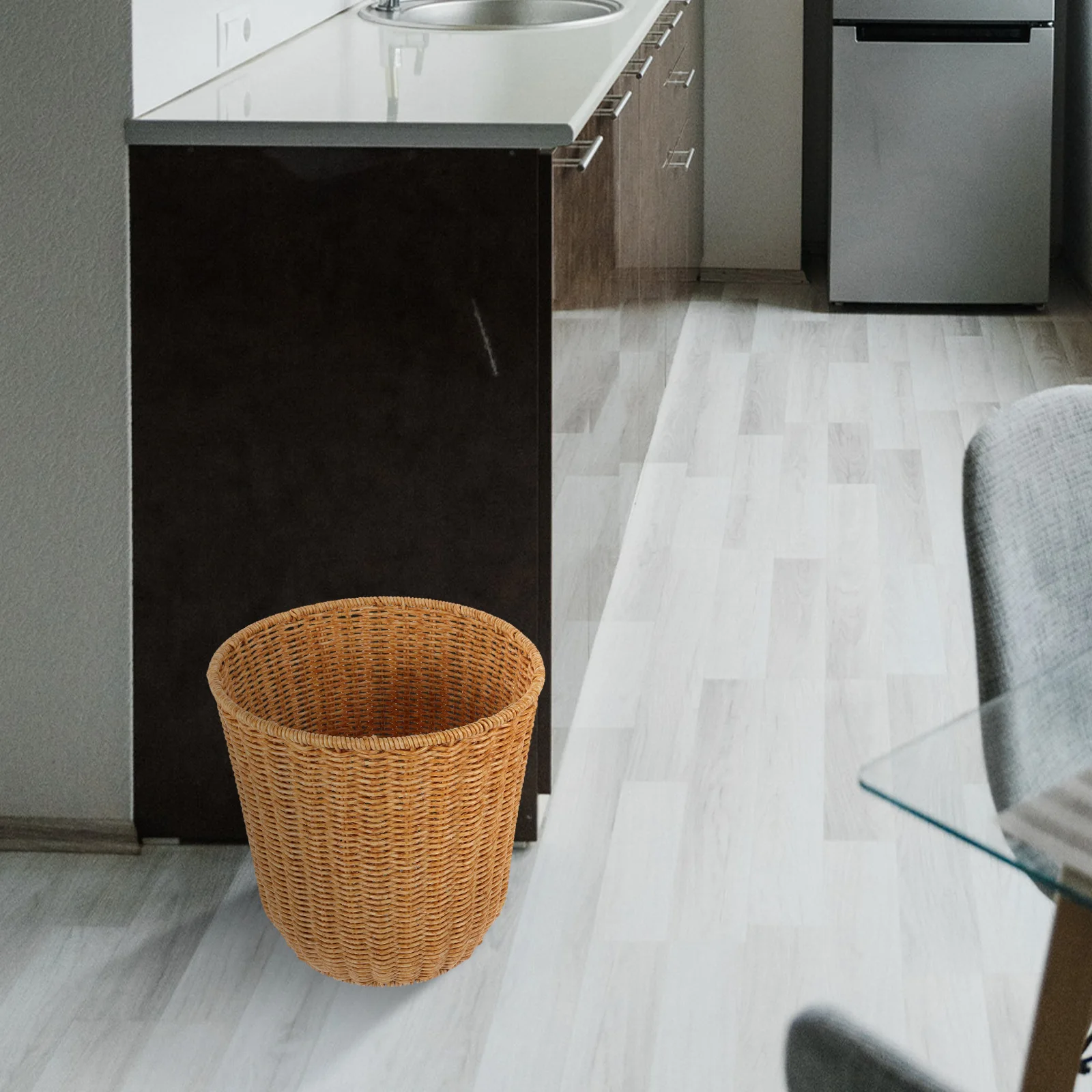 

Storage Basket Bathroom Wastebasket Baskets Office Household Woven Trash Living Manual