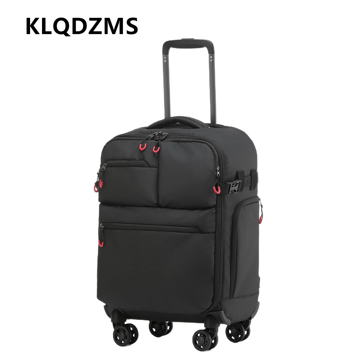KLQDZMS Men's Suitcase 18 Inch Oxford Cloth Boarding Box Waterproof Trolley Case Cart Type Travel Bag Women's Cabin Luggage