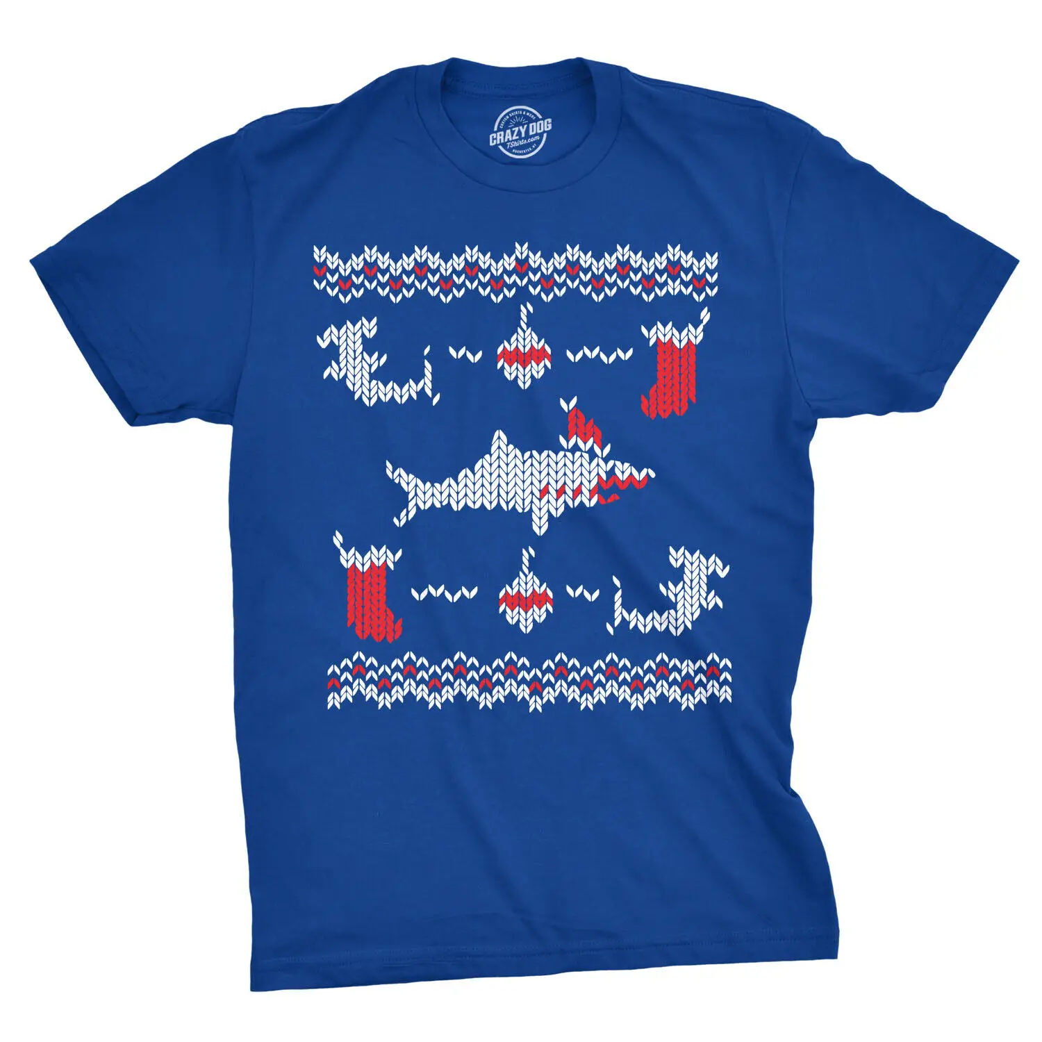 Mens Shark Bite Funny Ugly Christmas Holiday T shirt