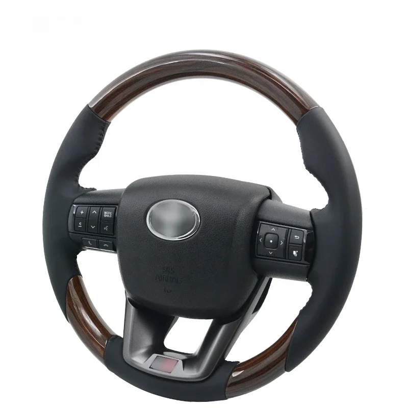 Upgrade for toyot Fortuner Land Cruiser LC70 LC79 LC Pick UP Hilux Revo Innova Custom Sport Leather Wood Steering Wheel