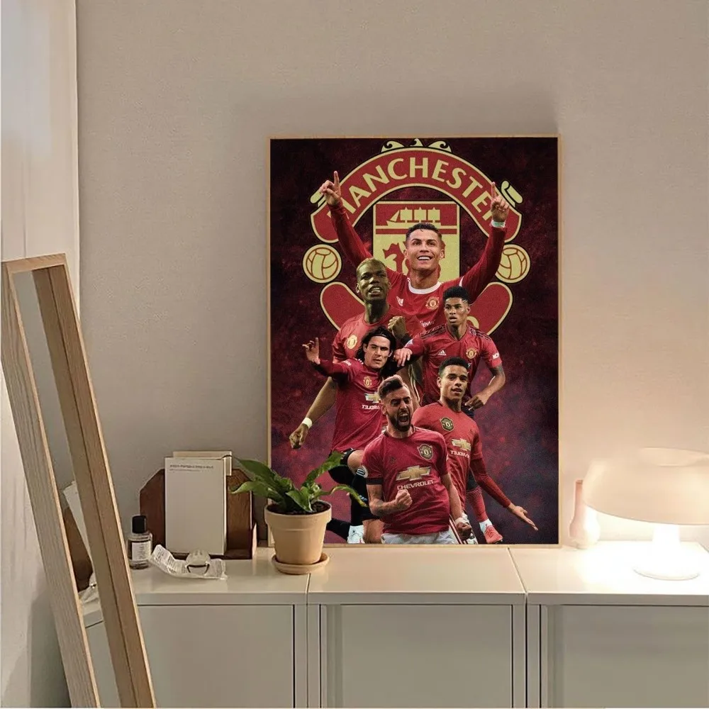 M-Manchester U-United F Poster Poster Kraft Club Bar Paper Vintage Poster Wall Art Painting Bedroom Study Stickers