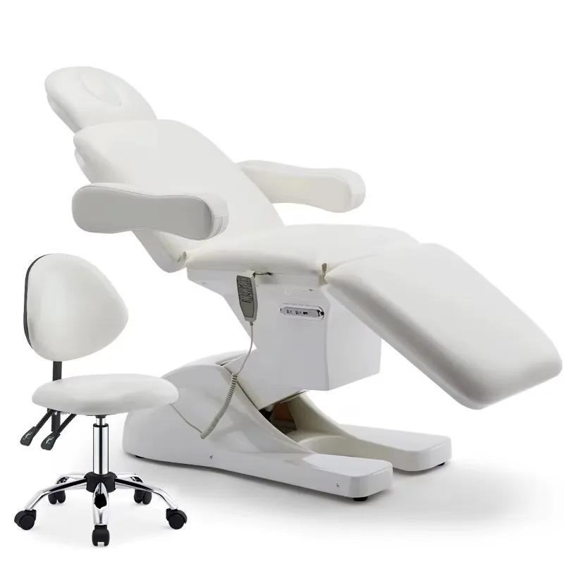 

Регулируемая электрическая кровать для лица с подлокотником, 3 мотора, складная мебель для салона красоты, спа