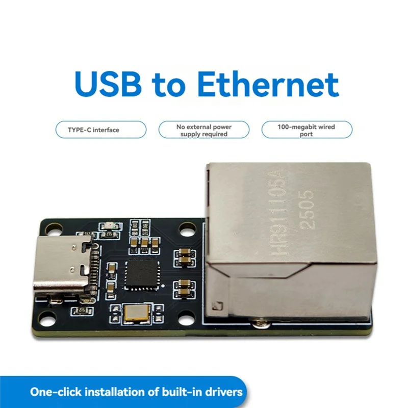Exquisite-CH397A Adaptador de módulo Ethernet USB-C a RJ45 Tarjeta de red USB de 100 Mbps Plug And Play con controlador