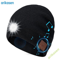 LED Beanie Hat Wireless Headphones Cap Light Bluetooth Stocking Stuffers Gifts for Men Women Flashlight Beanie with Headlamp