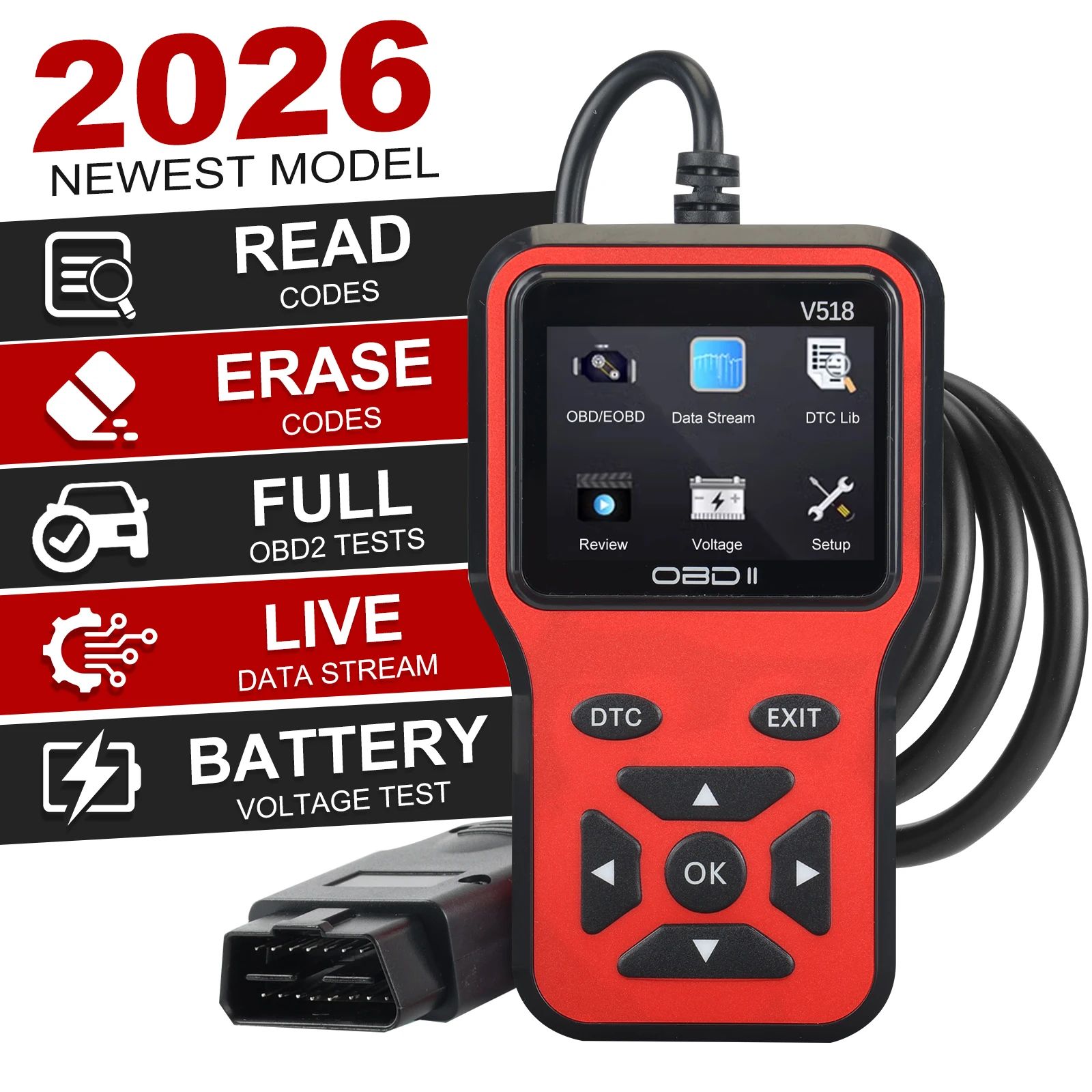 V518 OBD2 Diagnostic Scanner Auto Car Code Reader And Scanner Vehicles' Health Inspection Tool