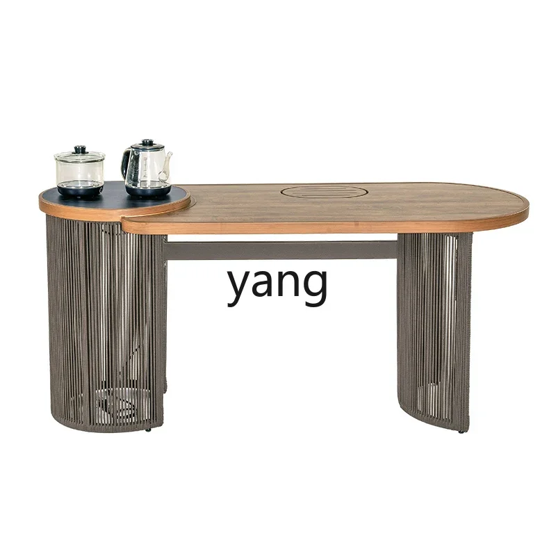 

LMMbalcony tea table and chair combination terrace coffee table Chinese casual tea table