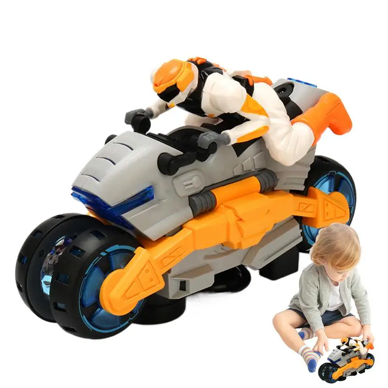 Motorcycle Toy For Kids Electric Stunt Race Motorcycle For Kids 360 Rotating Wheels Stunt Motorbike With Light And Music For