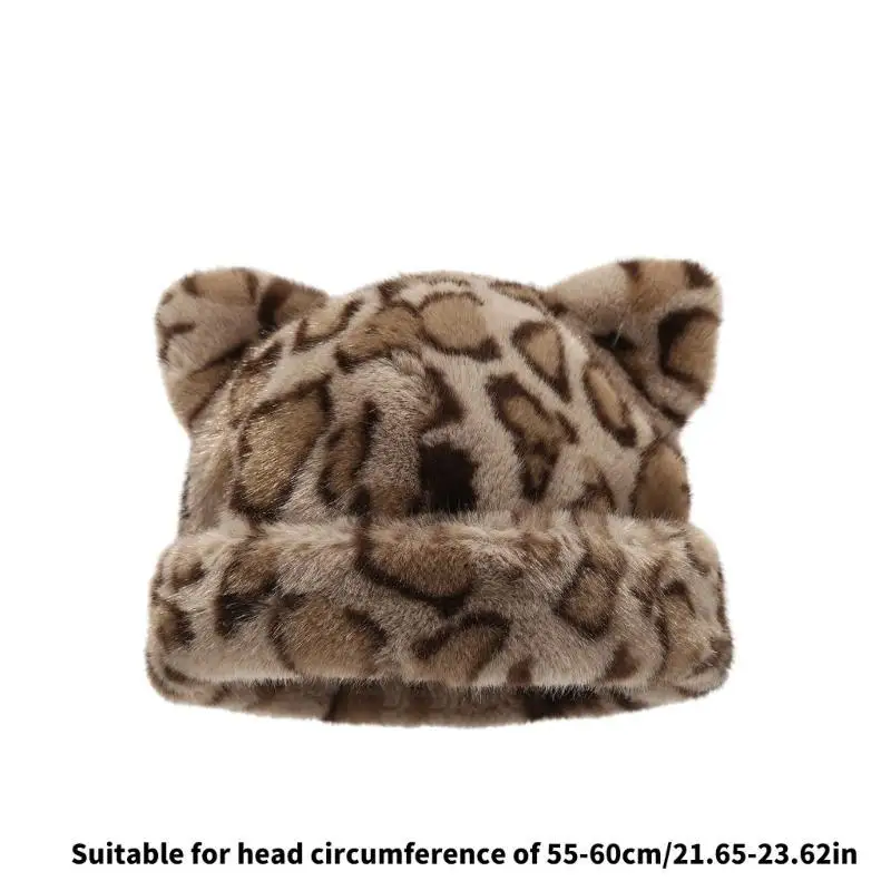 652F Kids Ushanka Head Wrap Thicken Furry Bear Hat for Climbing Skiing Sports Headwear Ushanka Bear Hat Oversized Headwear