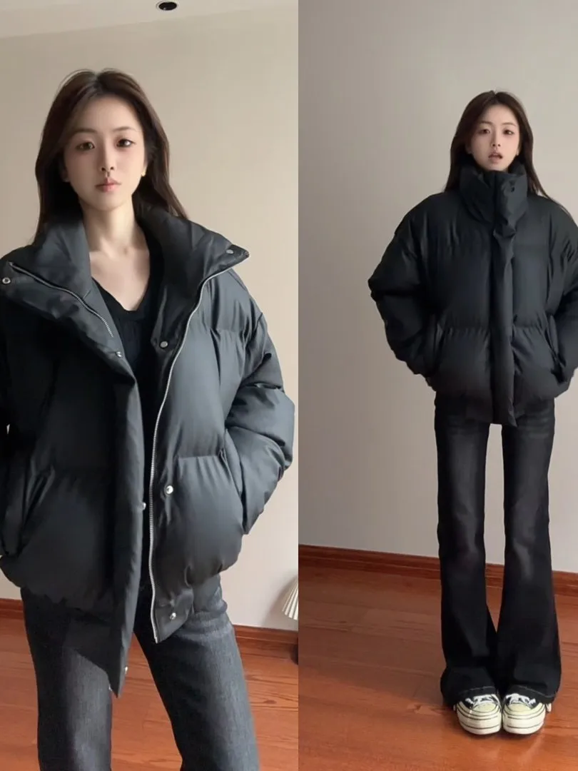 

Зимняя теплая куртка из искусственной кожи с хлопковой подкладкой, мужская утепленная куртка с воротником-стойкой, парная хлопковая куртка-пуховик, верхняя одежда