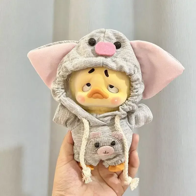 For 15cm Upset duck Plush Series Clothes Small Yellow Duck Doll Clothes Hooded Pink-Eared Mouse Sweater