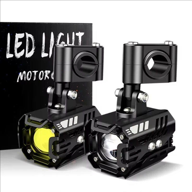 1 Set 80W Motorcycle Led Spotlight Electric Vehicle Auxiliary Far And Near Light Tangent Light Fog Lights Flashing Lens For BMW
