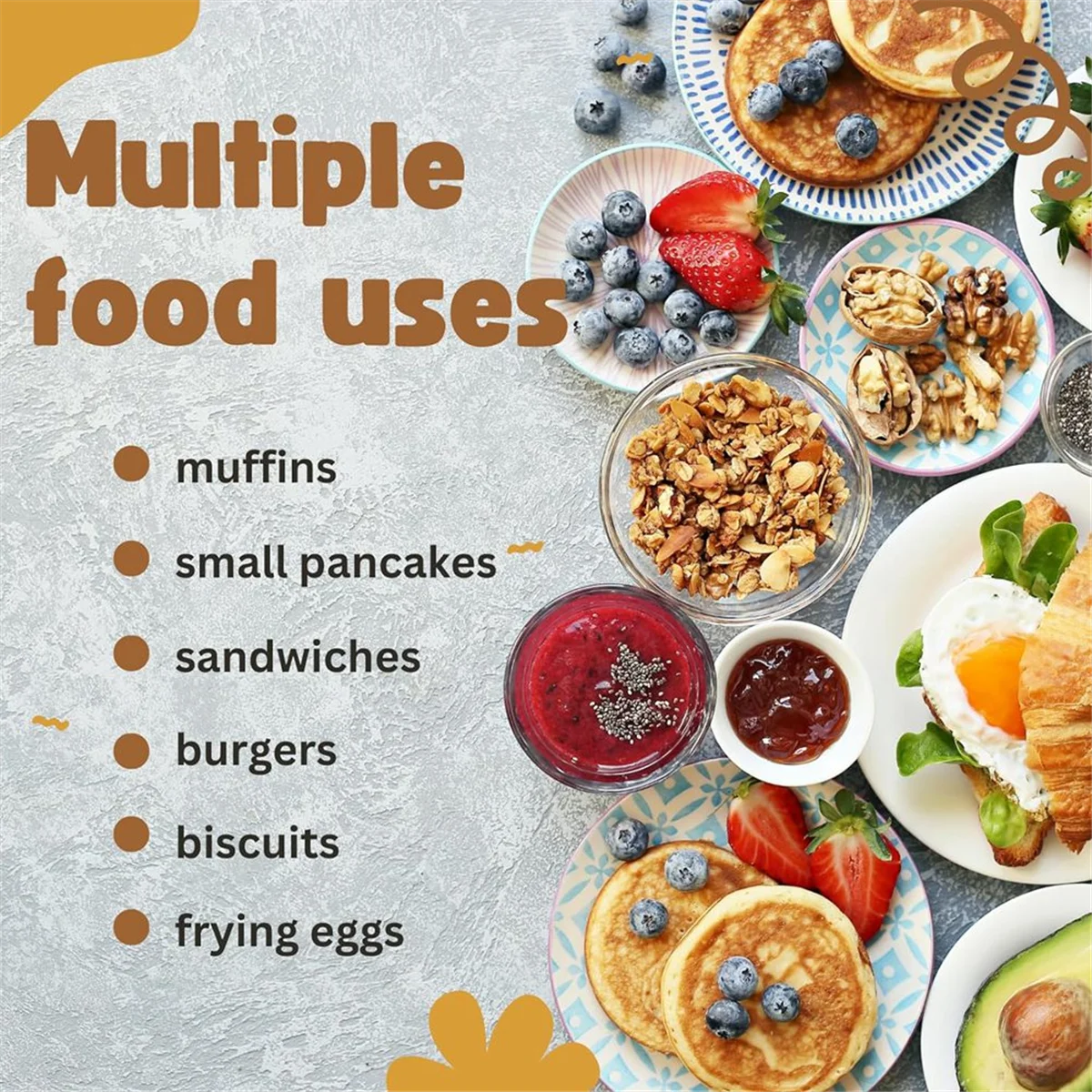 A88M, 8 упаковок, английские кольца для кексов из нержавеющей стали, 4-дюймовые кольца для пышек, антипригарная форма для кондитерских колец, кольца для яиц для жарки яиц