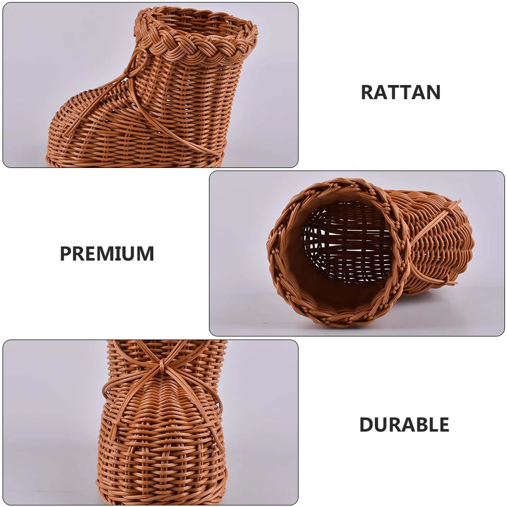 

1Pcs Household Storage Basket Weaving Design Decoration Basket for Fruits Candies Christmas Adornment Brown Storage Container