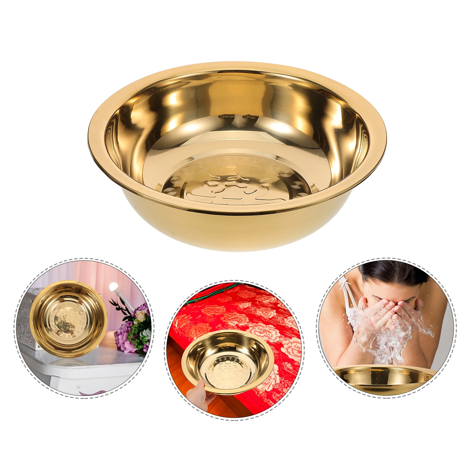 Stainless Steel Wash Basin Marriage Face Washing Bowl Large Capacity Big Opening Household Kitchen Tub Foot Soaking Durable