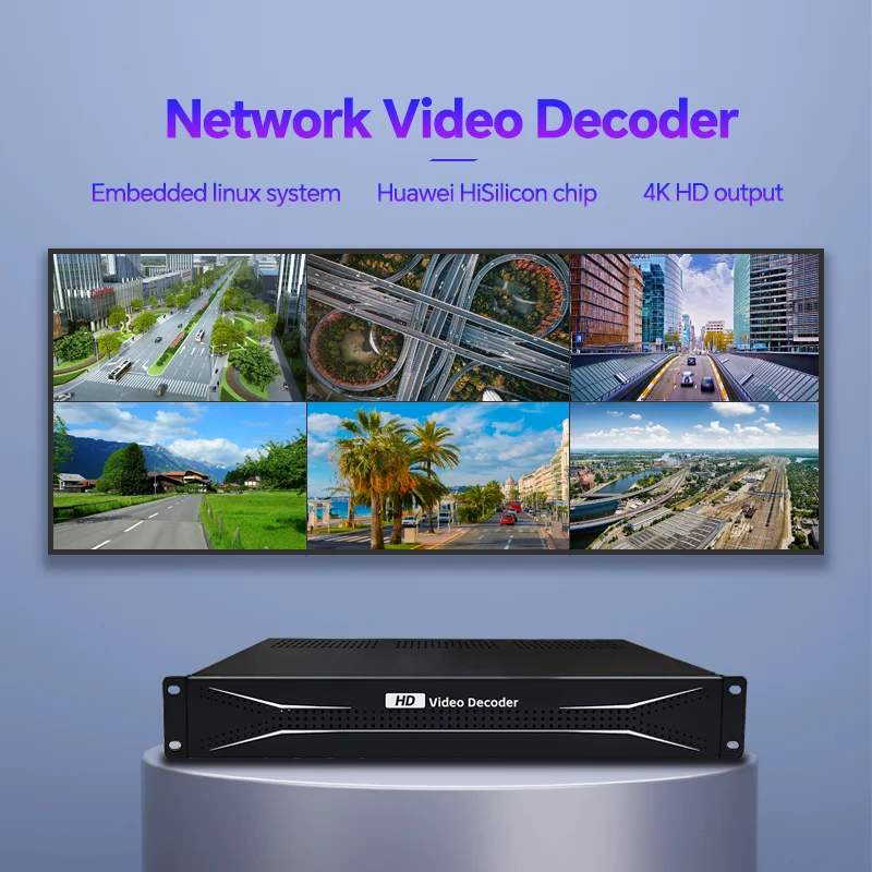 Original H.265/H.264 Multi-Channel Video Decoder Matrix 4K IP Video Decoder for CCTV System