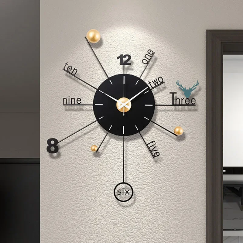 

Fashion Design Wall Clocks Living Room Art Mural Modern Luxury Wall Watch Digital Luxury Nordic Reloj De Pared Home Decoration