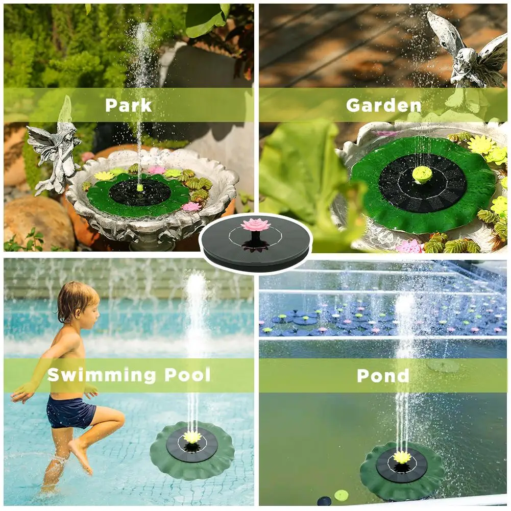 Насос для фонтана на солнечной батарее, 1 Вт, с насадками