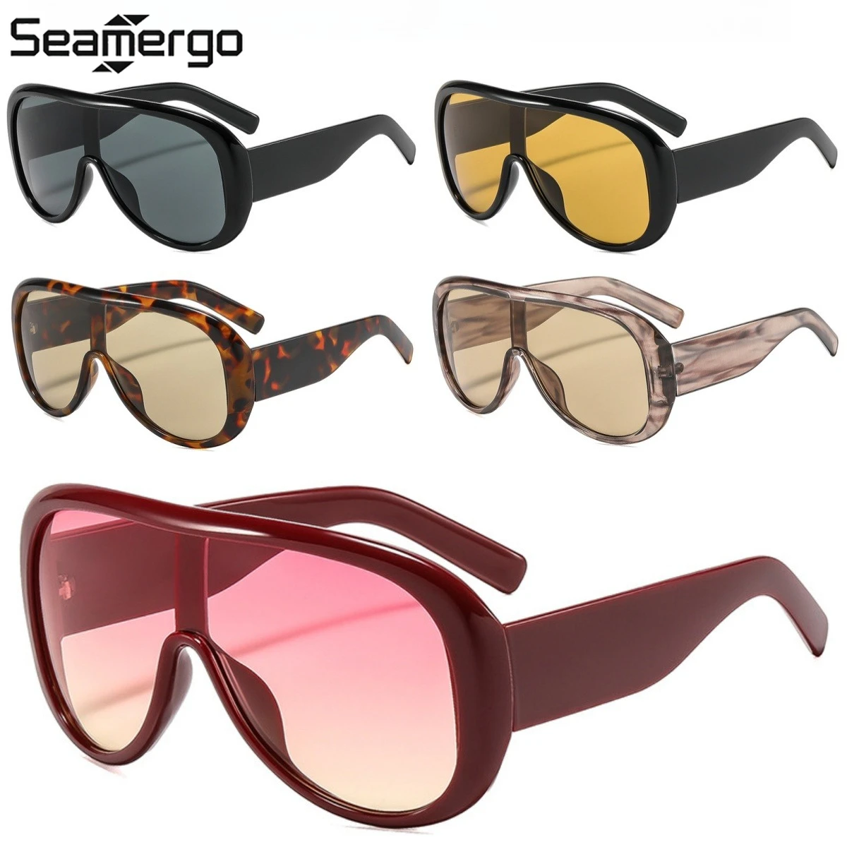 

SEAMERGO New Oversized Frame Sunglasses Stylish Premium UV Protection Eyewear Unisex Trendy Versatile Classic Pilot Sunglasses
