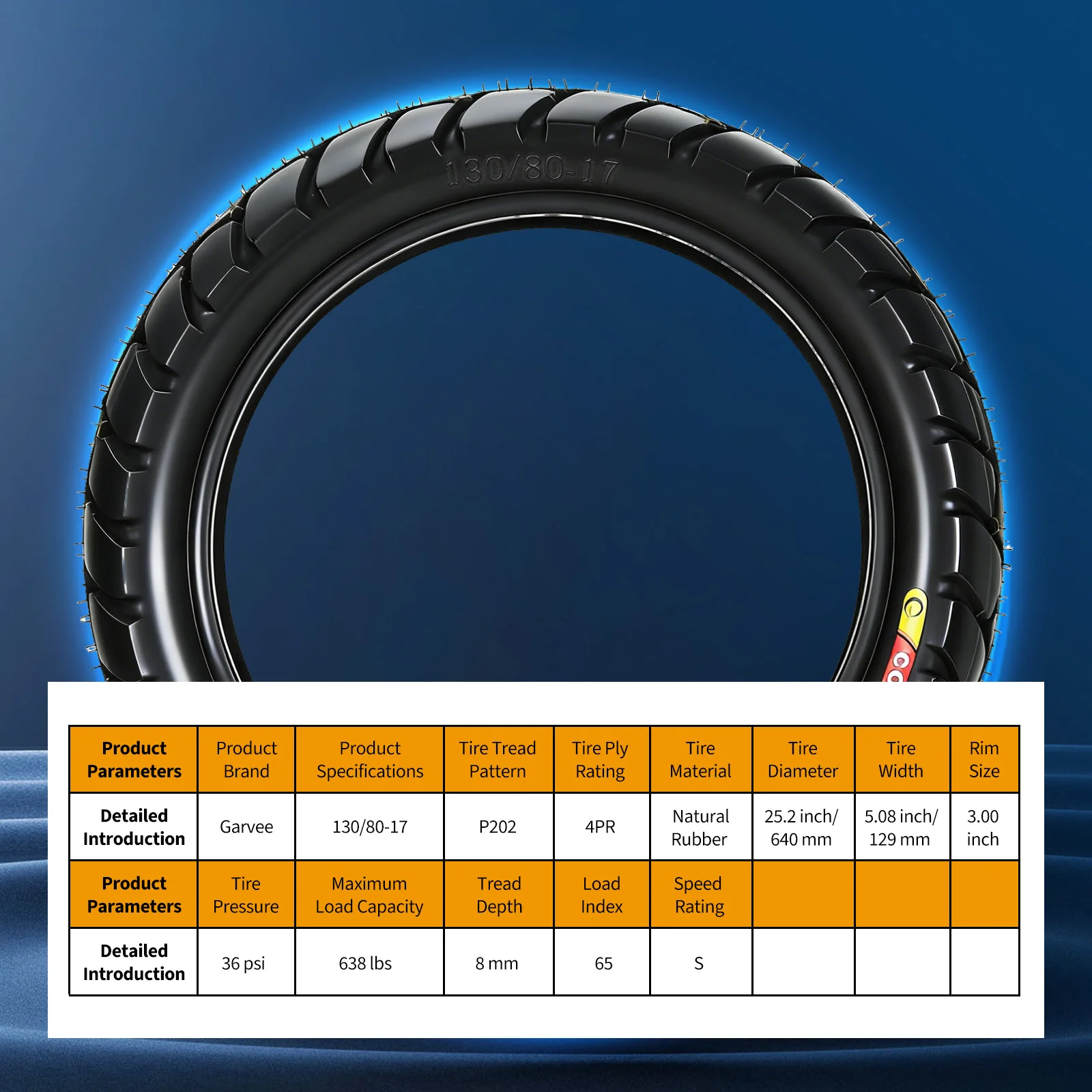 150/80-16 Motorcycle Tire Rear, Black Wall, 4PR 71H Tubeless Street Tire for Cruiser & Touring, High Performance, Enhanced Grip & Wear Resistance