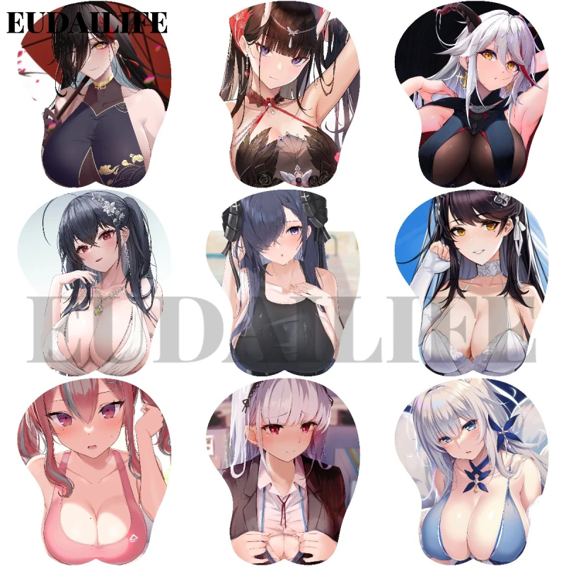 Azur Lane Noshiro August Atago 3D Mousepad Hand Wrist Rest Mouse Pad Mousepad Silicone Oppai Soft Mouse Mat Office Work Gift