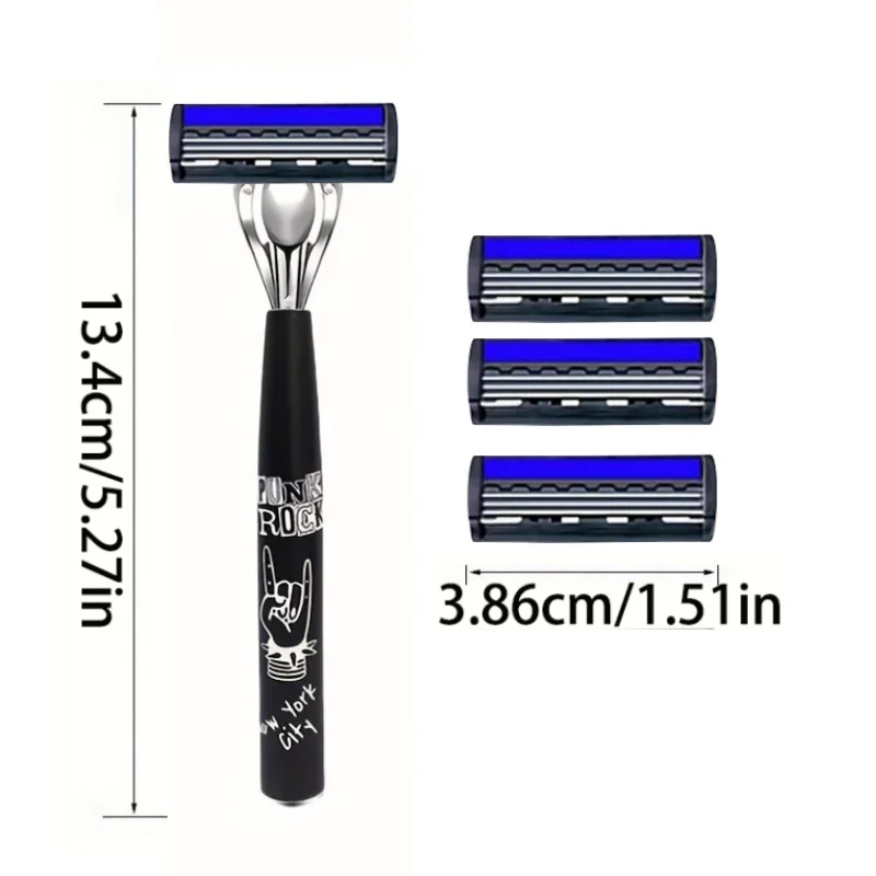 NEW Shaver Men Razor Shaving 3 Layer Stainless Blade Shaver Reusable Safety Razor Hair Removal Shaver Imported Blade Multi Tool