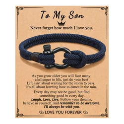 To My Boys Bracelet Gifts Son Bracelet for Son Grandson Nephew Bracelets Birthday Christmas Gifts for Teen Boys