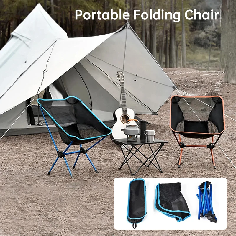 Portable Outdoor Folding Chair, Ultra-light Camping Beach Leisure Lounge Chair, Outdoor Fishing , Hiking Beach Tools