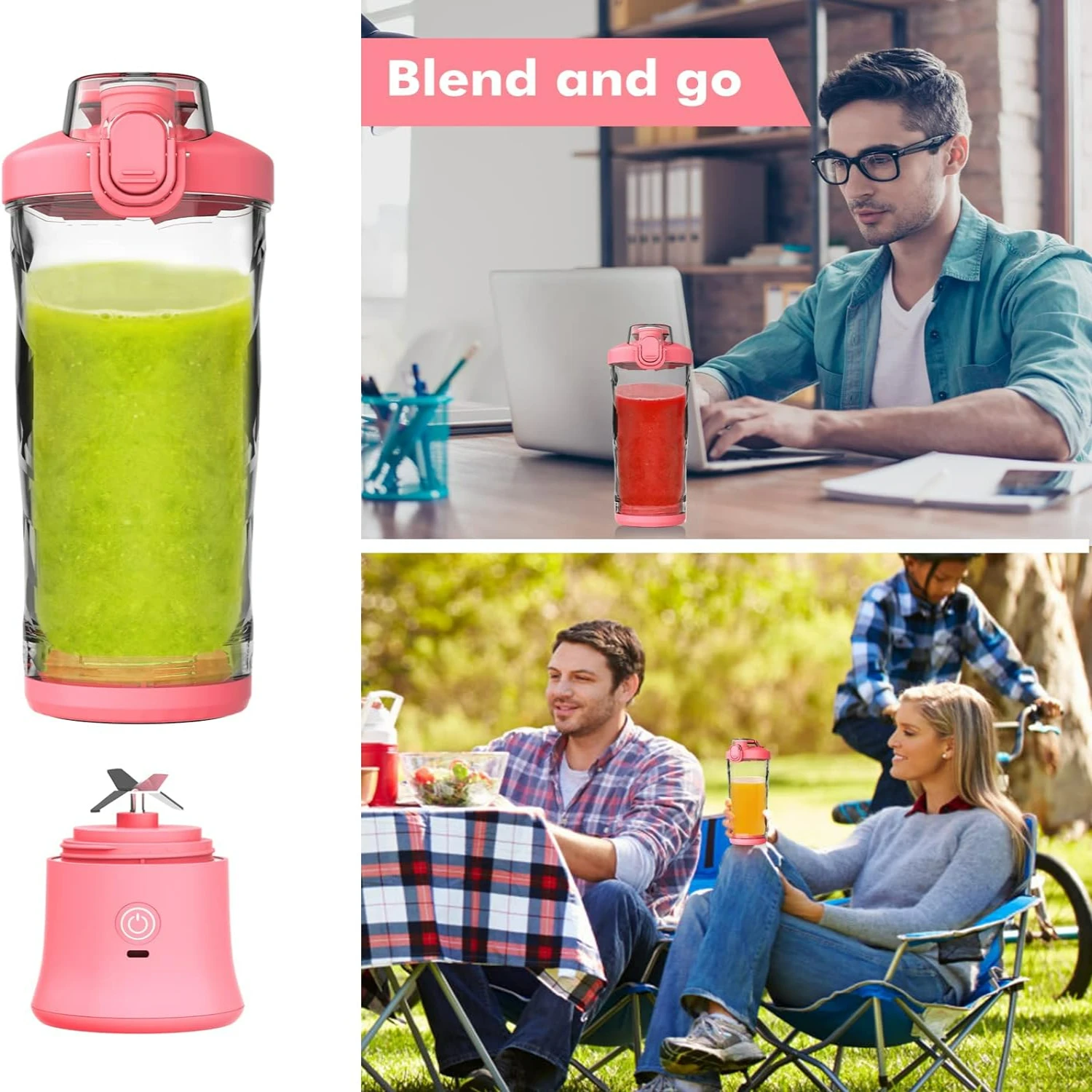 خلاط شخصي محمول عالي الجودة مع 6 شفرات حادة - مثالي للمنزل والمطبخ والسفر - مريح ومتعدد الاستخدامات 20