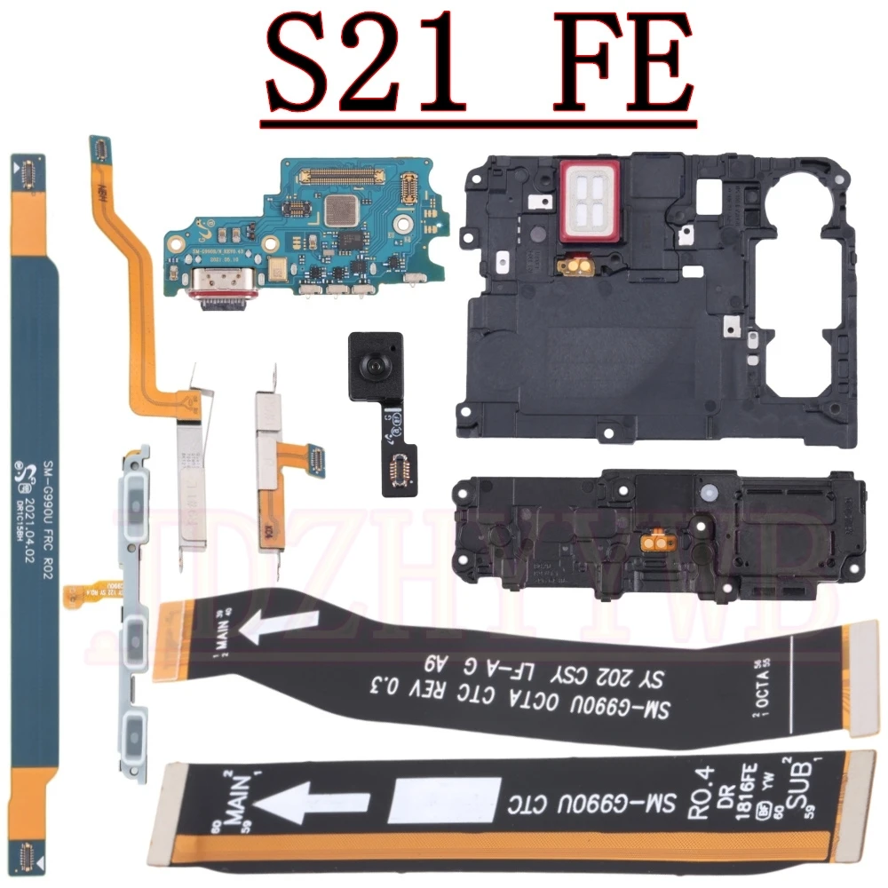 Hörer Lautsprecher Lade Port Bord Für Samsung S21 FE S21FE 5G Fingerprint Off Auf Signal LCD Motherboard Wichtigsten Flex kabel