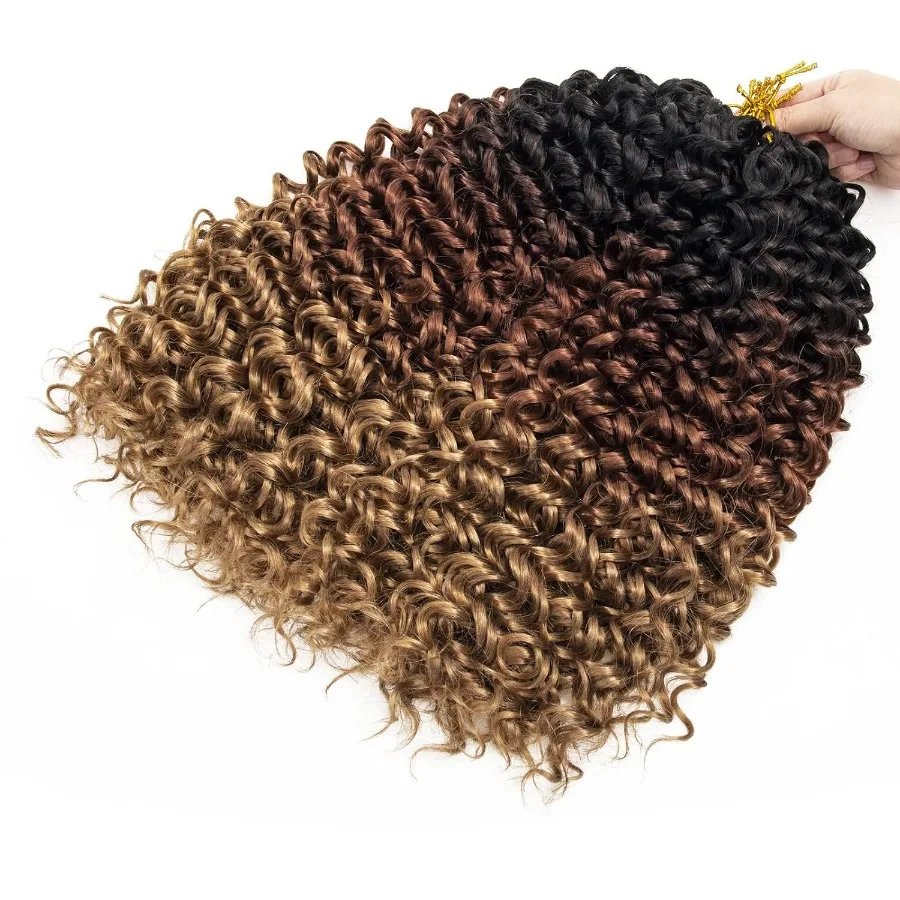 8 paquetes de pelo rizado de ganchillo GoGo Curl para mujer, pelo trenzado de onda profunda, trenza de ganchillo bohemia sintética, pelo de ganchillo ondulado con agua