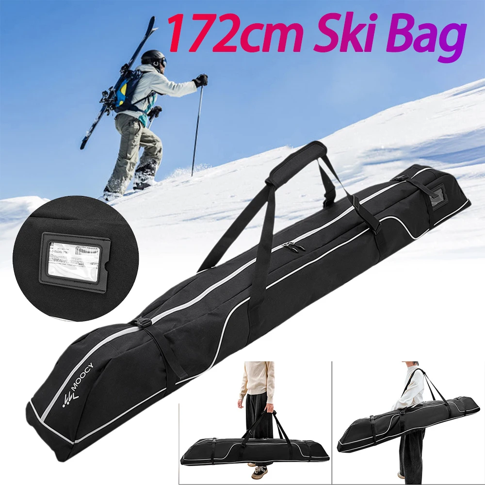 

172cm Ski Travel Bag Adjustable Ski and Snowboard Equipment Travel Bag Handle Waterproof for Snowboard Goggles Gloves
