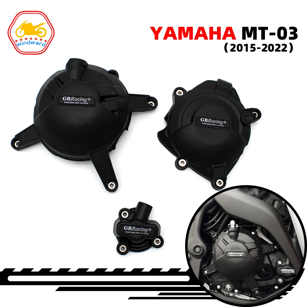 دراجة نارية الملحقات محرك حماية يغطي مجموعة ل GB سباق يناسب لياماها MT-03 2016-2022 YZF-R125 2014 YZF-R3 2015-2022 #1