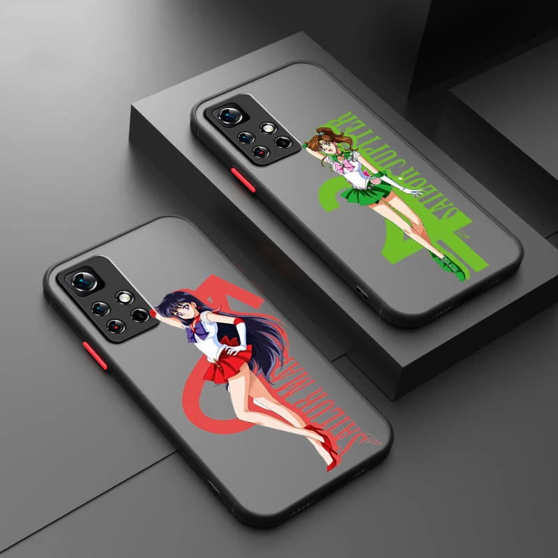 S-Sailor M-Moon Character Frosted Translucent For Redmi 8 8A 9A 9C 9AT 9 9T 10X 10A 10C 10 11A 12C 12 13C 5G Cover Phone Case