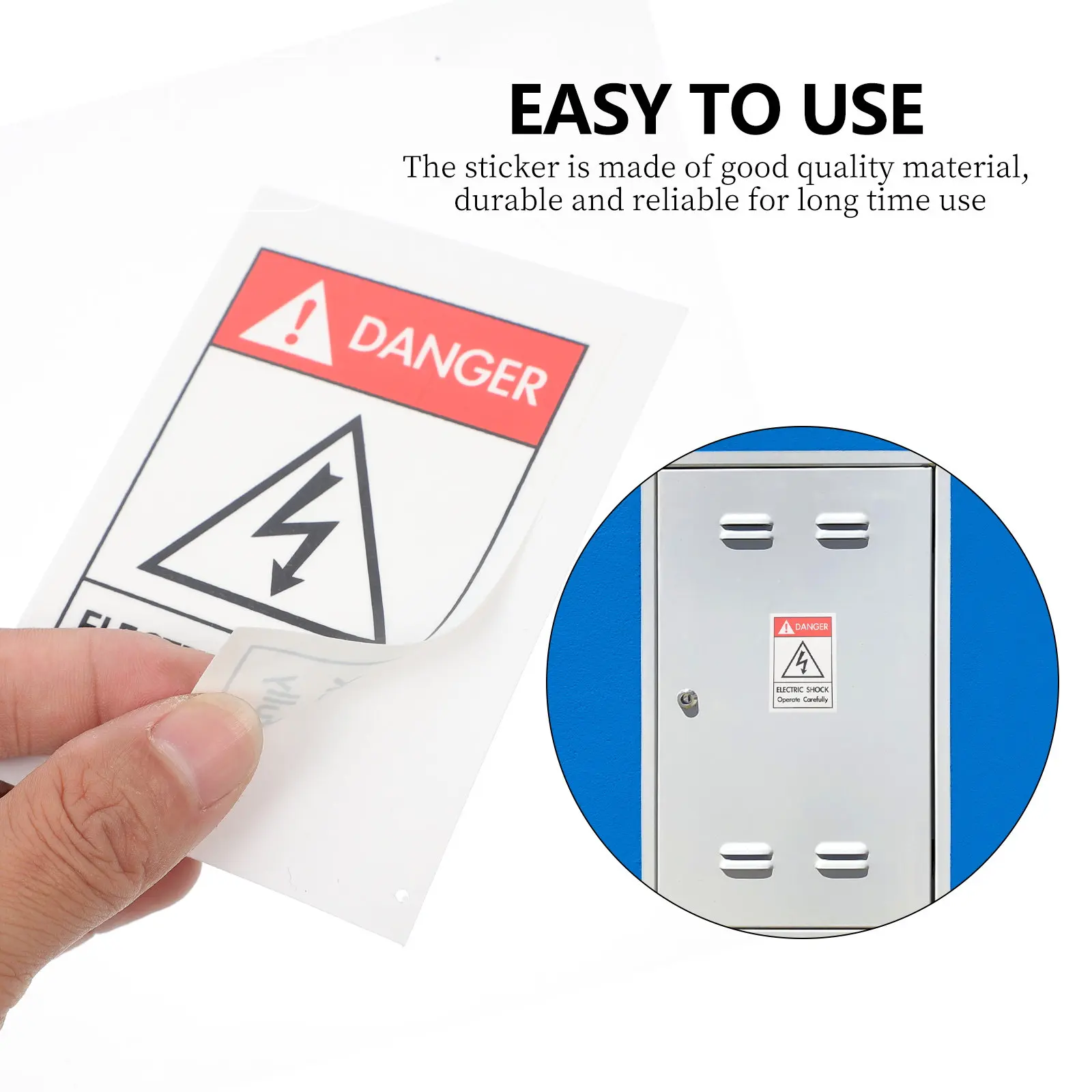 1Pcs Electric Shocks Caution Sticker Heavy Duty Weather Resistant Adhesive Decal Simple Obvious Design for Industrial Power
