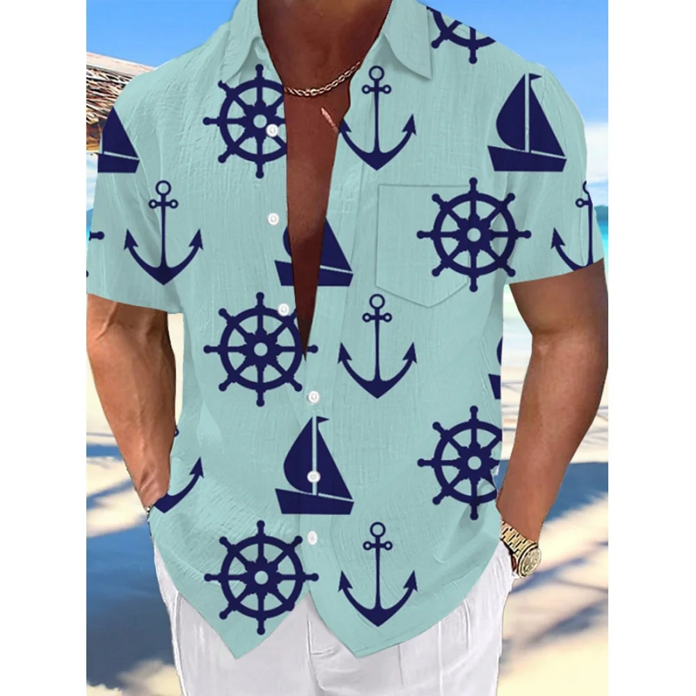 Men's Casual Shirt Hawaiian Shirt Men Summer 3d Print Casual Short Sleeved Shirt For Men Clothing Breathable Shirts