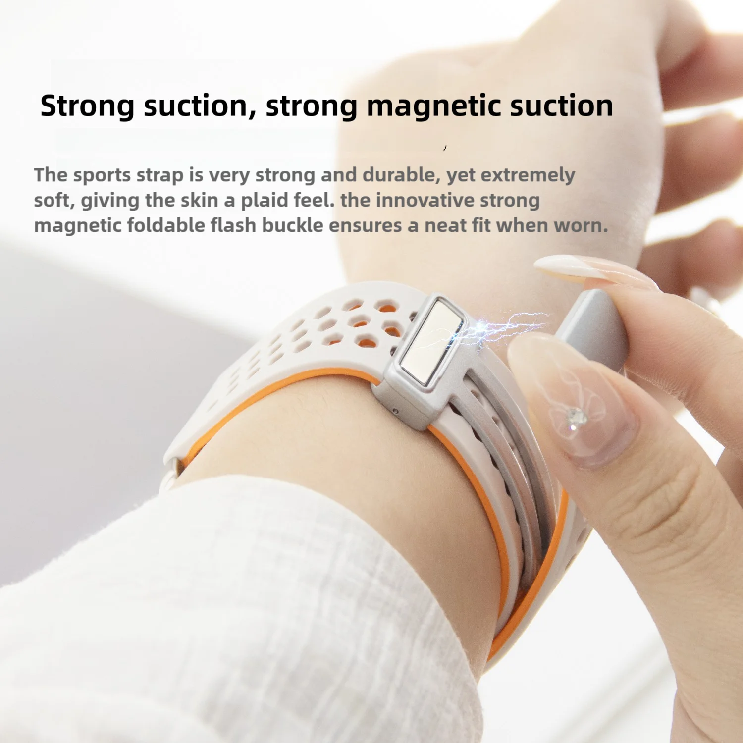 Cinturino per orologio sportivo in silicone da 12 mm 16 mm 18 mm 20 mm 22 mm per cinturino sportivo intelligente con fori d'aria esagonali traspiranti e fibbia magnetica