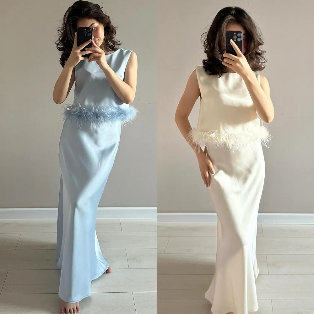 

Formal Jersey Pleat A-line Scoop Neck Midi Dresses Prom Dresses Classic Exquisite Modern Style Pastrol Unisex Chinese Style