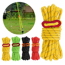 4M Reflective Tent Rope Windproof Rope Multifunction Guy Lines Cord Paracord Outdoor Sports Camping Hiking Tent Accessories