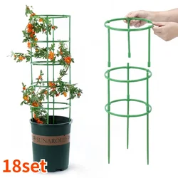 Juego de soporte de plantas para jardín, semicircular, soporte de flores, jaula para cultivo de plantas, varilla de fijación, soporte de escalada de vid, soporte de estaca, herramienta para bonsái, 18 unidades