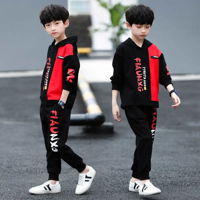 2024 teens winter Autumn Boys Clothes Children Set Sweatshirt hoodie + Pants Tracksuits Kids Sport Suit 4 7 8 9 10 11 12 13 Year