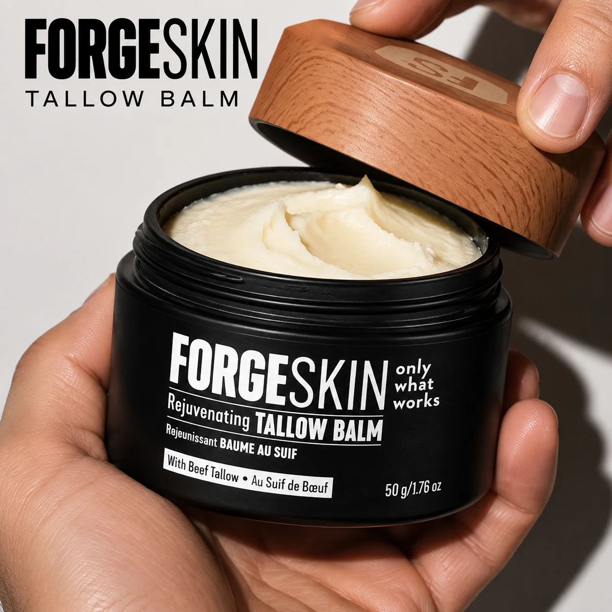 FORGESKIN Beef Tallow Rejuvenating Skin Balm 50g Natural Nourishing Moisturizing Cream Deep Hydration For Face Body Dry SkinCare