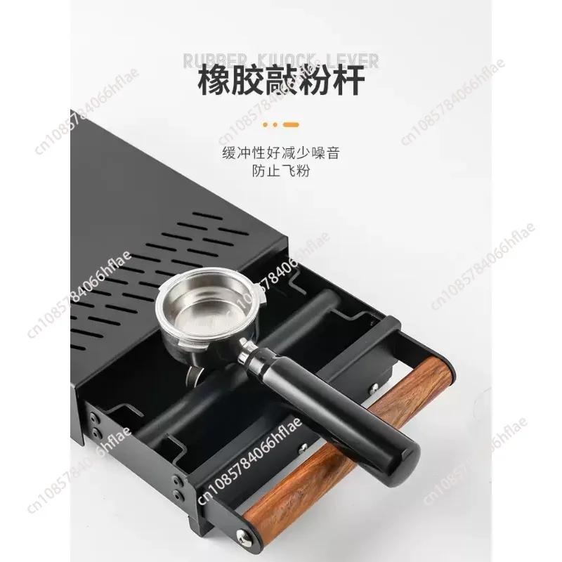 Espresso Tools Accessories Coffee Grounds Wooden Handle  Steel Black Drawer Knock Box