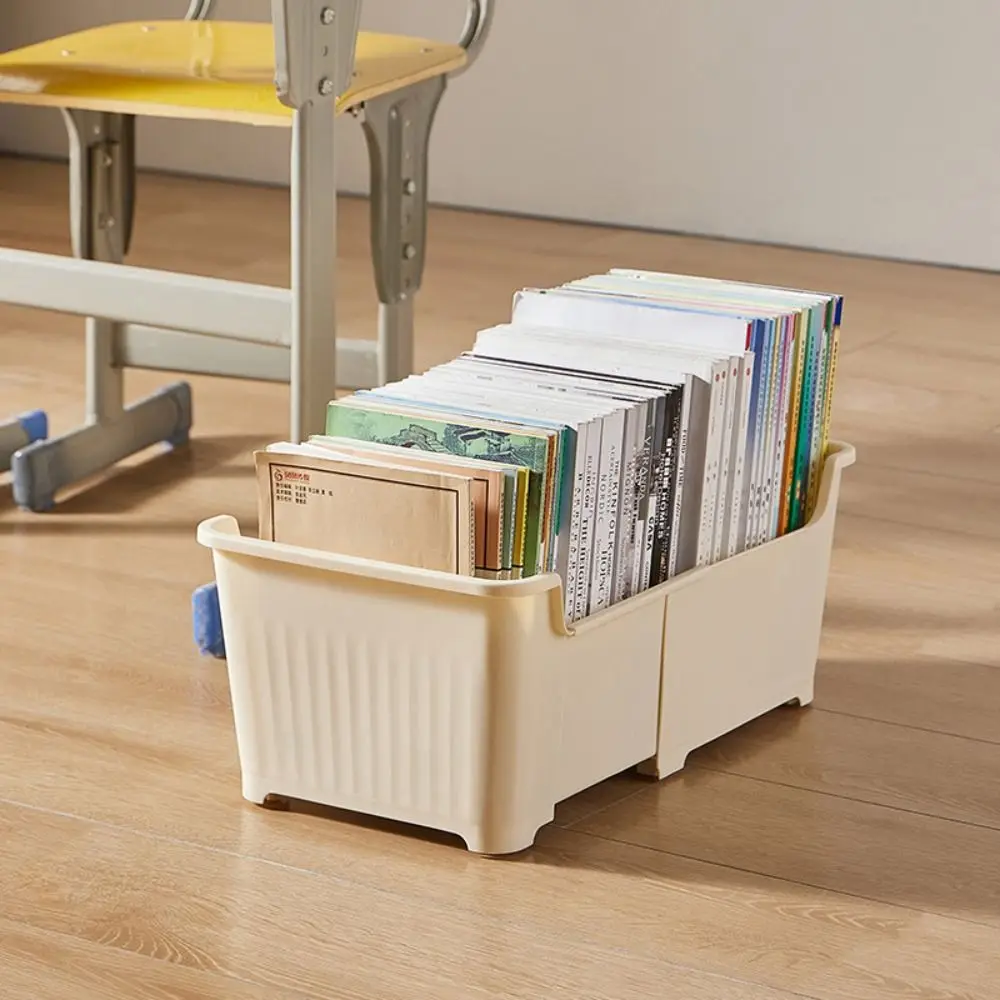 Portable Retractable Book Case Large Capacity Space-saving Stationery Bag Wheel Storage Box Grocery Storage Holder Student